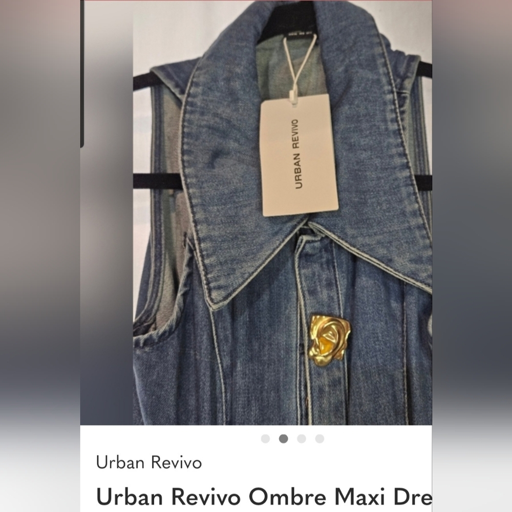 Urban Revivo Blue Denim Halter Maxi Dress - Picture 4 of 6